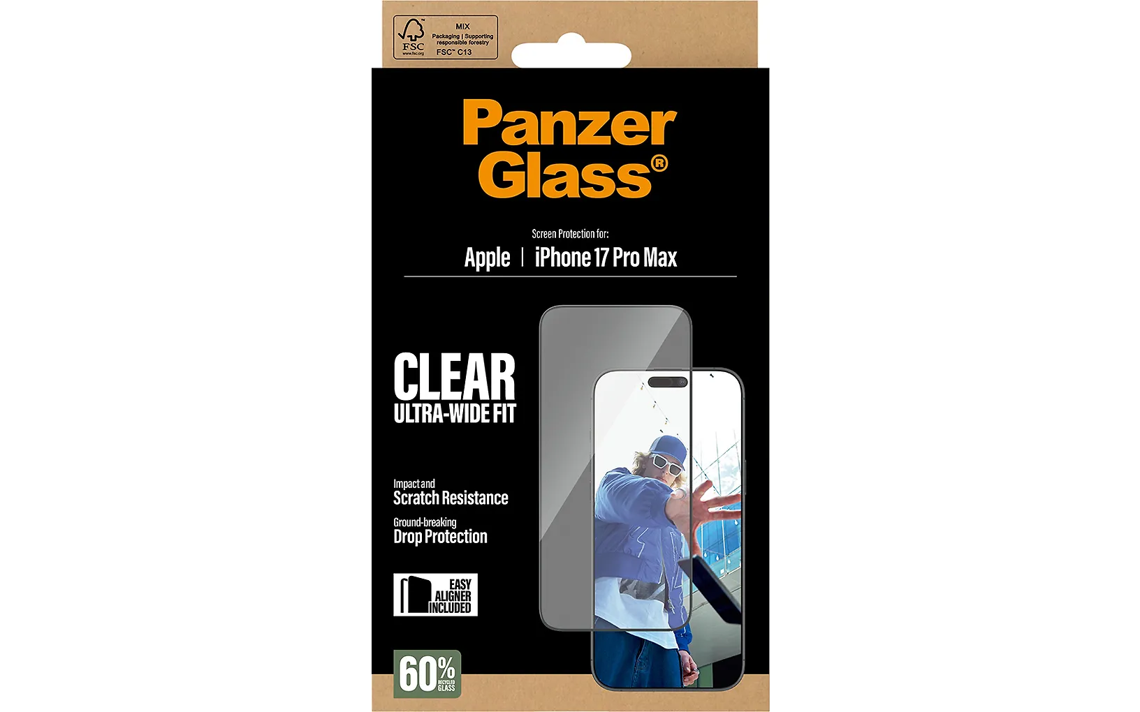 PanzerGlass Ultra-Wide Fit panssarilasi, iPhone 17 Pro Max