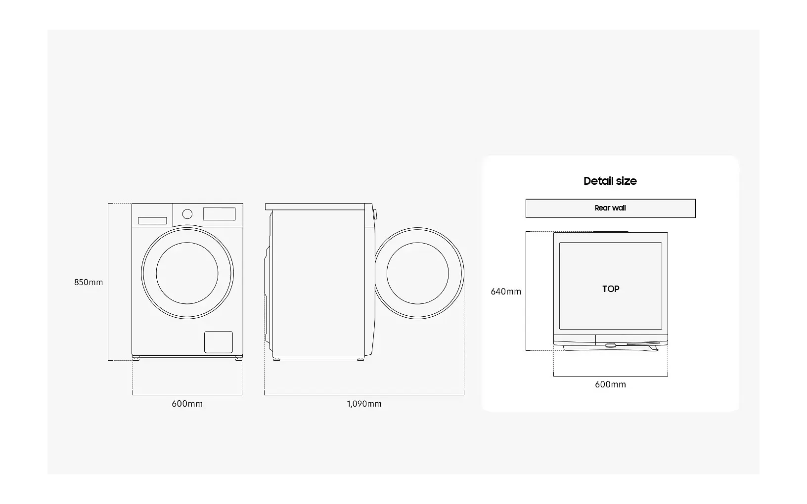 Samsung WD11DG5B15BEEE frontmatad tvättmaskin, vit