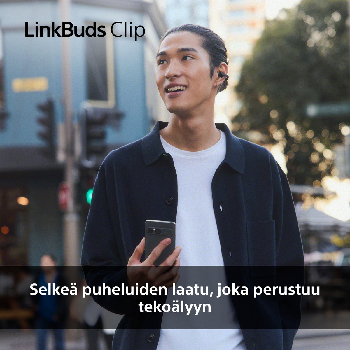 Sony LinkBuds Clip open-ear kuulokkeet, musta – kuva 8