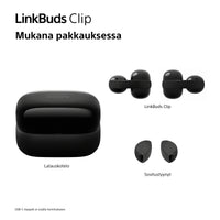 Sony LinkBuds Clip open-ear kuulokkeet, musta – kuva 12
