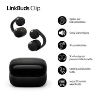Sony LinkBuds Clip open-ear kuulokkeet, musta – kuva 2