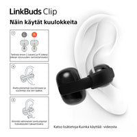 Sony LinkBuds Clip open-ear kuulokkeet, musta – kuva 13