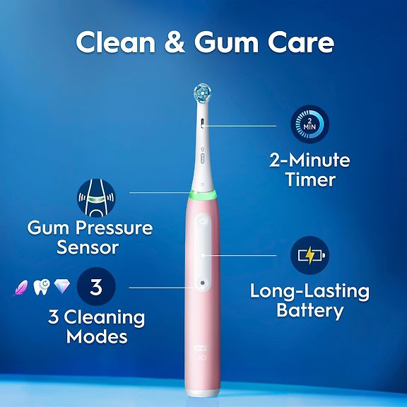Oral-B iO3 sähköhammasharja, vaaleanpunainen + matkakotelo – kuva 3