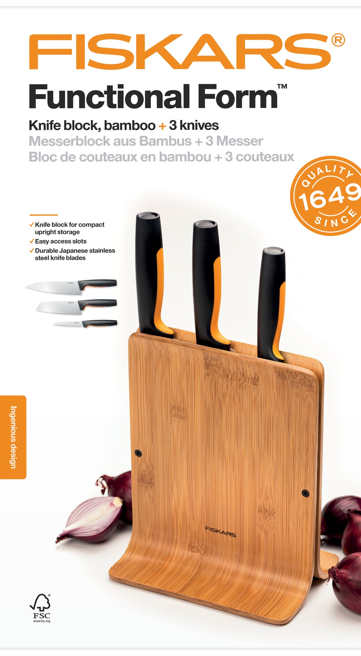 Fiskars Functional Form veitsitukki, bambu – 7