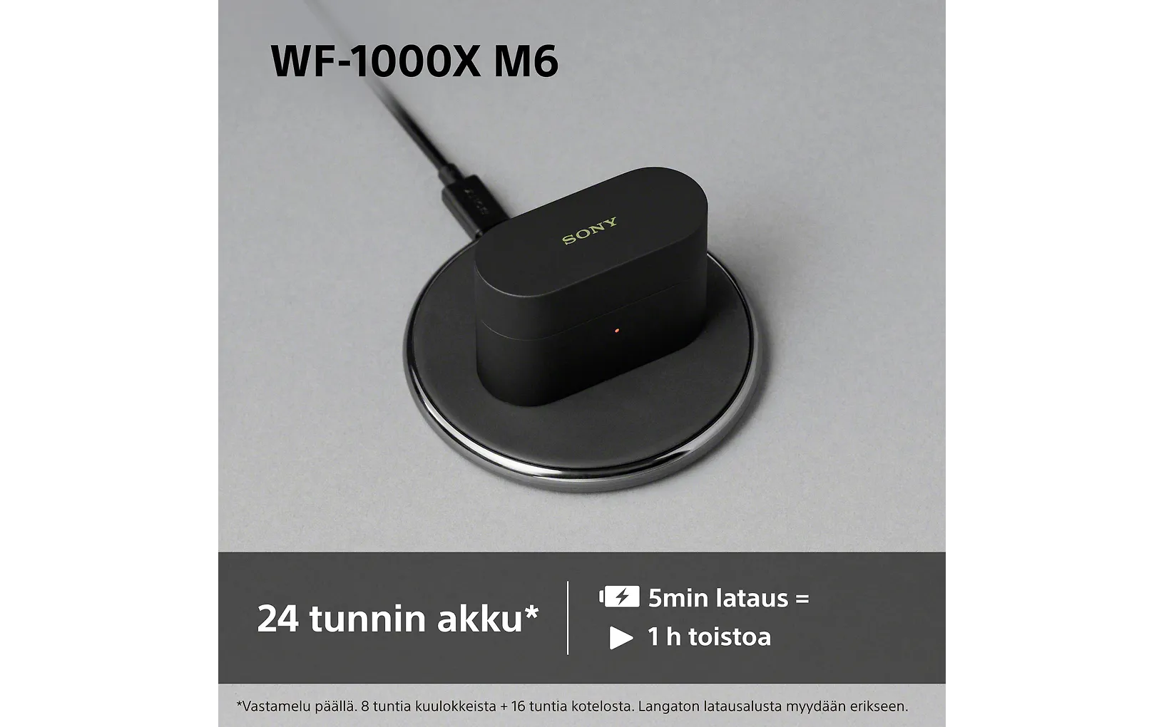 Sony WF-1000XM6 trådlösa brusreducerande in-ear-hörlurar, silver