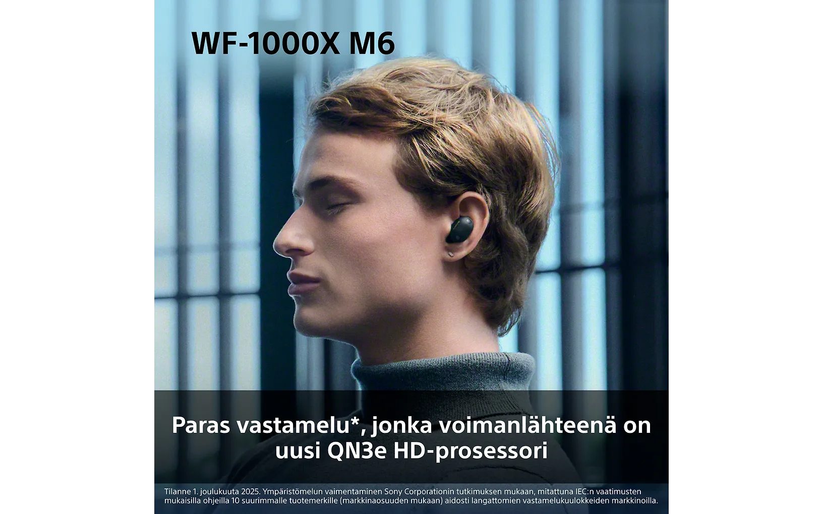 Sony WF-1000XM6 trådlösa brusreducerande in-ear-hörlurar, silver