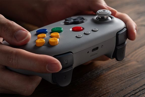 8BitDo 64 Bluetooth peliohjain, harmaa, Switch / PC – kuva 7