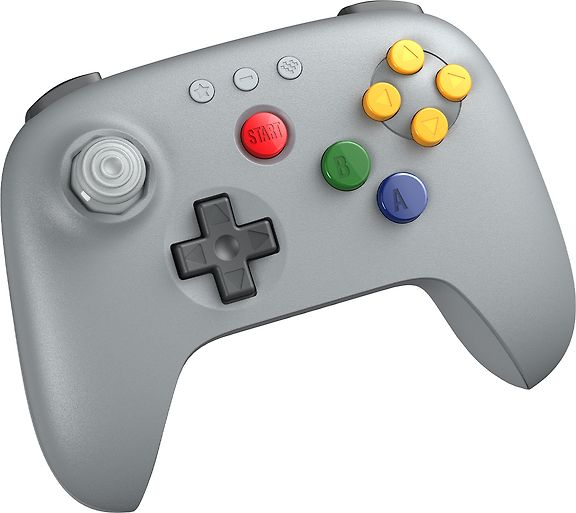 8BitDo 64 Bluetooth peliohjain, harmaa, Switch / PC – kuva 2