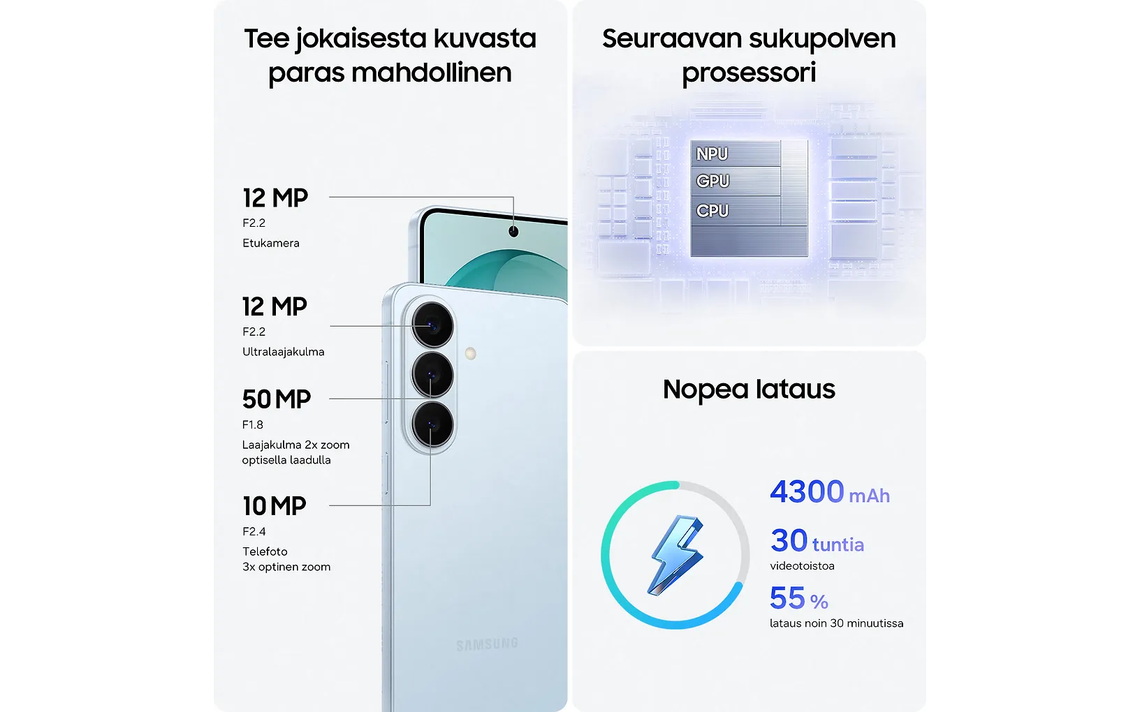Samsung Galaxy S26 5G-telefon, 256/12 GB, svart