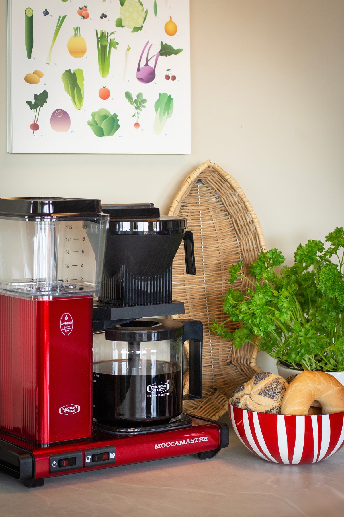 Moccamaster Optio kahvinkeitin, Red Metallic