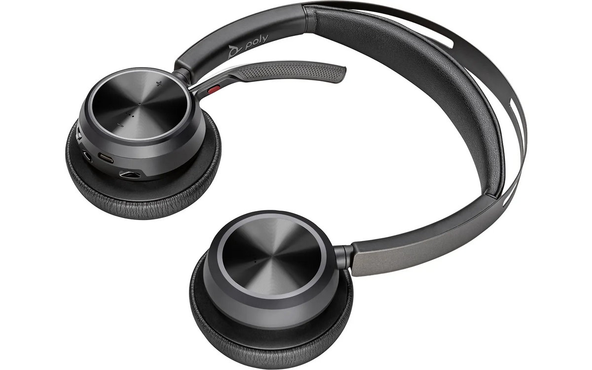 Poly Voyager Focus 2 -Bluetooth-kuulokemikrofoni lataustelineellä, UC