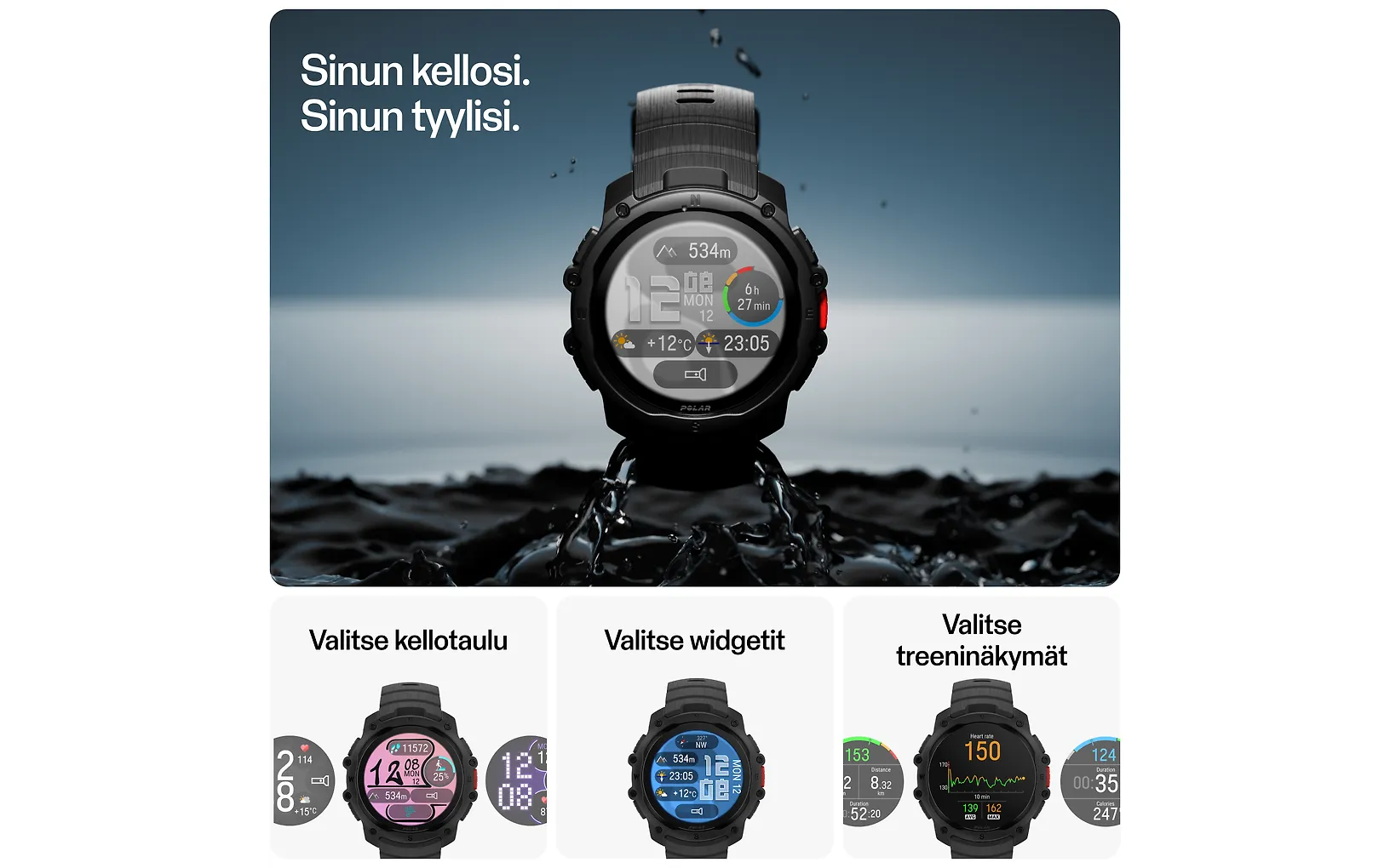Polar Street X sportklocka, svart