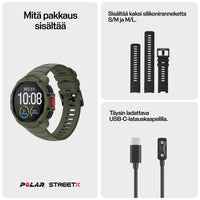 Polar Street X urheilukello, vihreä