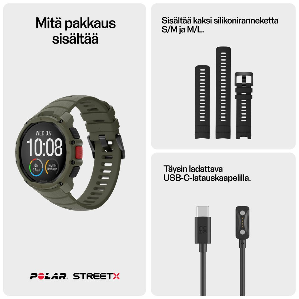 Polar Street X urheilukello, vihreä