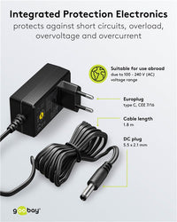 Goobay yleisvirtalähde 3–12 V, 27 W, 2,25 A