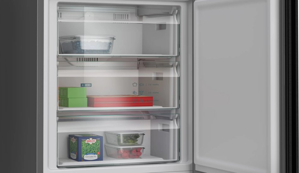 Siemens KG49NVXDG iQ300 jääkaappipakastin, musta teräs, 2 m