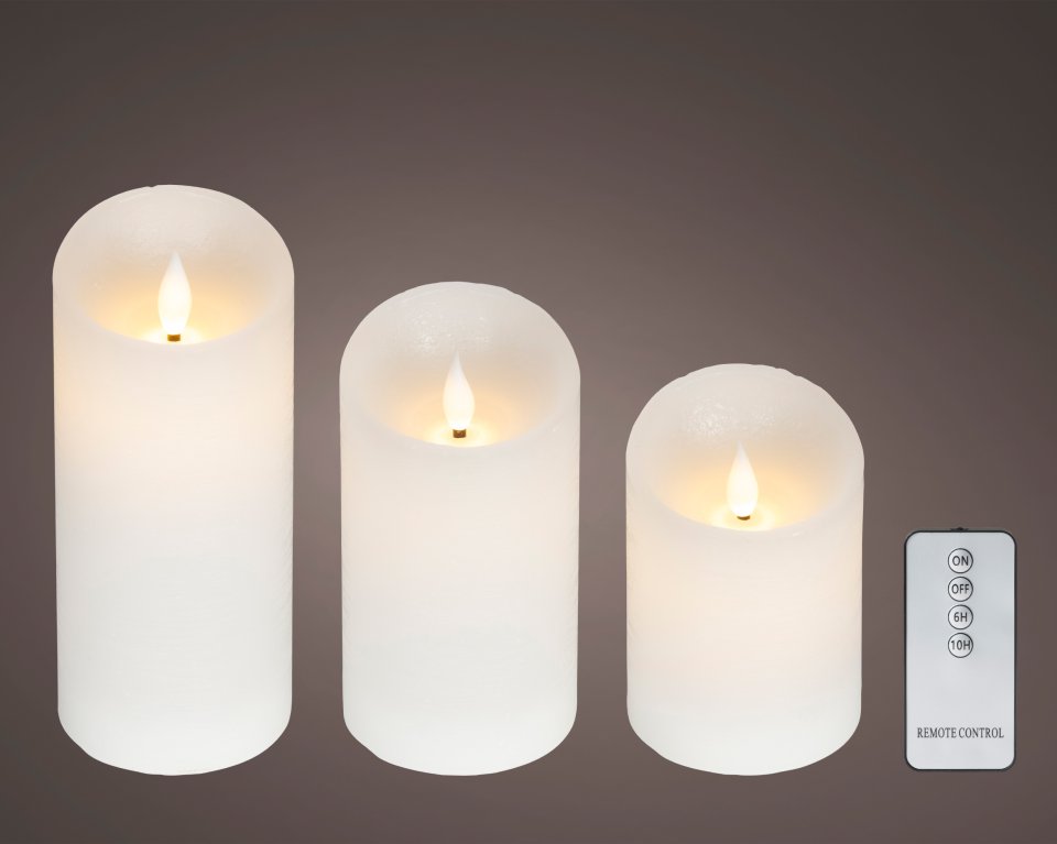 Lumineo aidonnäköinen LED-vahakynttiläsetti
