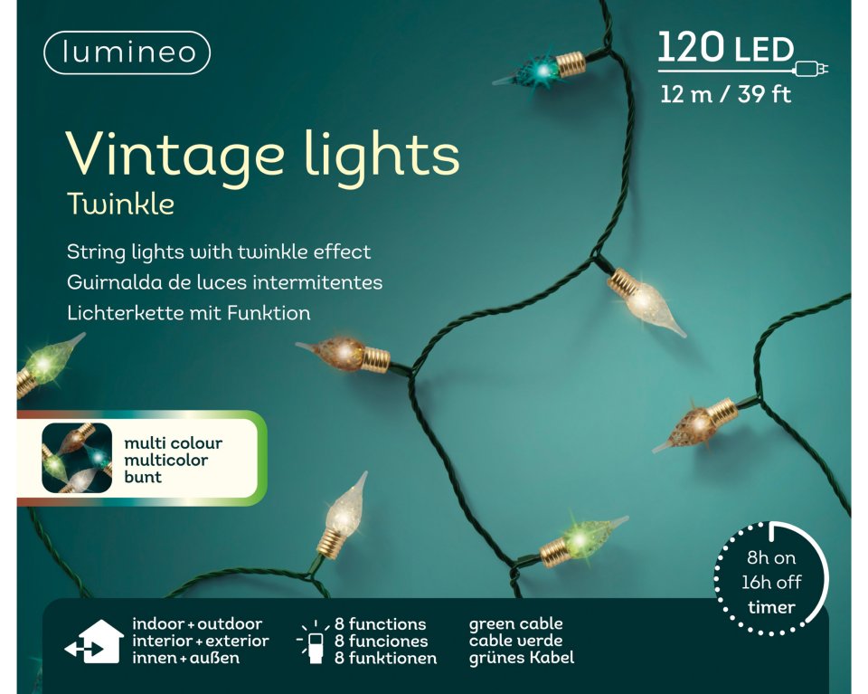Lumineo vintage LED-tuikevalosarja sisä- ja ulkokäyttöön
