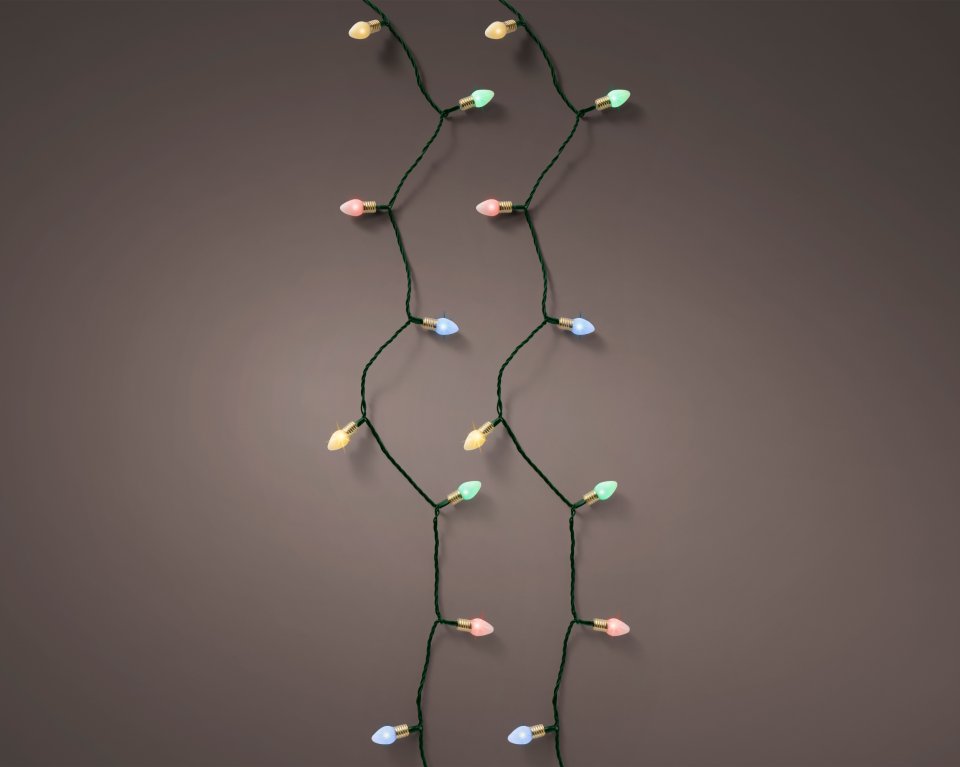 Lumineo Retro twinkle koristevalosarja, monivärinen, 11,9 metriä, sisä- ja ulkokäyttöön