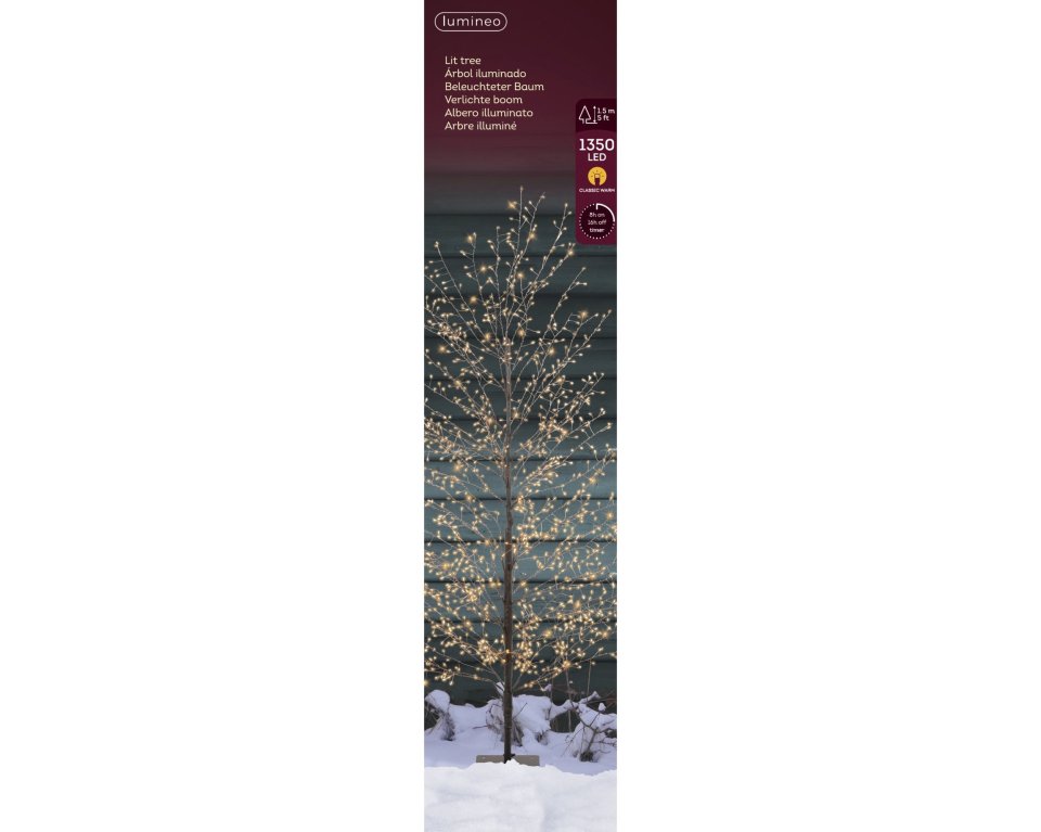 Lumineo Micro LED -valopuu valoilla, 150 cm, sisä- ja ulkokäyttöön