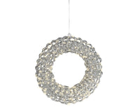 Lumineo hopeinen LED-valokranssi valoilla, 40 cm, sisä- ja ulkokäyttöön