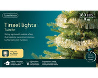 Lumineo LED twinkle tinsel koristenauha valoilla, 5 metriä,  lämminvalkoinen