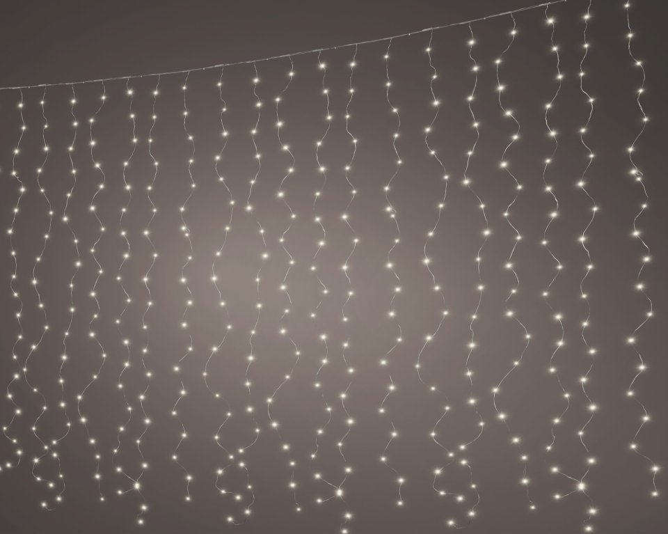 Lumineo Micro LED -valoverho ulkokäyttöön, 190 × 200 cm