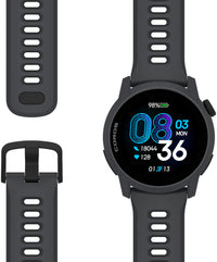 Coros Watch Pace 4 urheilukello, musta silikonirannekkeella