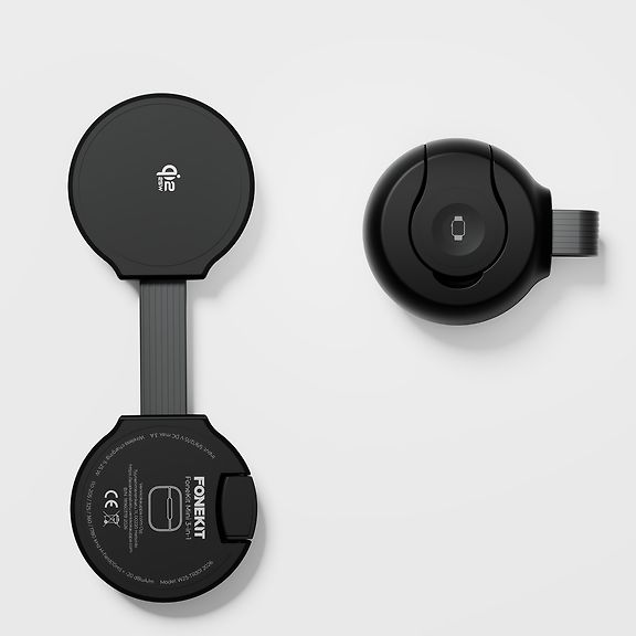 FoneKit Mini 3-in-1 langaton Qi2 25W latausalusta, musta – kuva 6