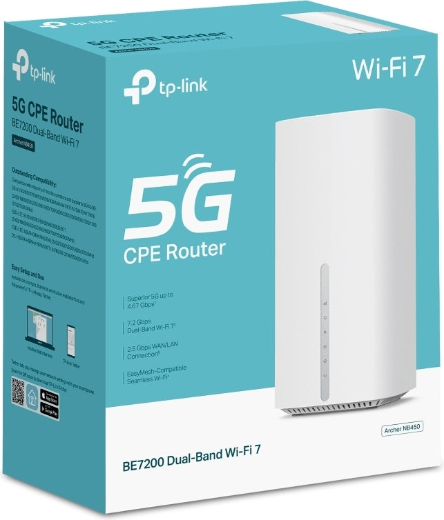 TP-LINK Archer NB450 5G Dual-Band -modeemi ja WiFi7 -reititin