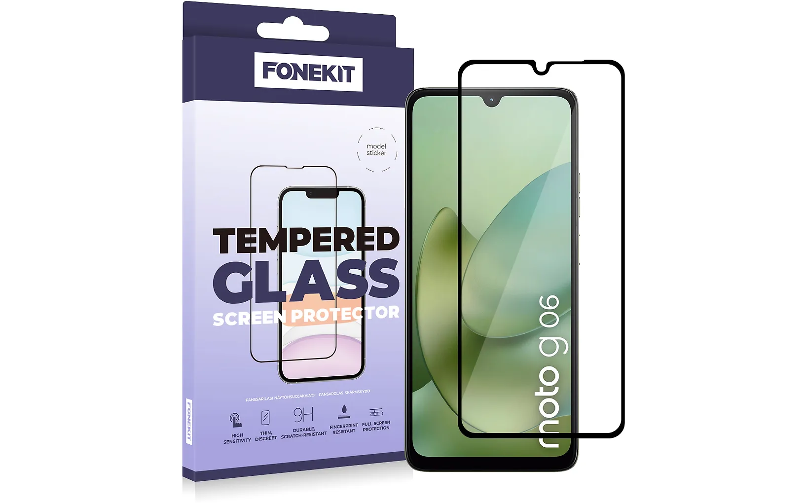 FoneKit Full Cover panssarilasi, Motorola G06