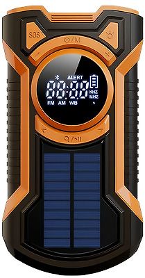 Xtorm Just in Case 5000 mAh hätäradio aurinkopaneelilla, musta/oranssi – kuva 2