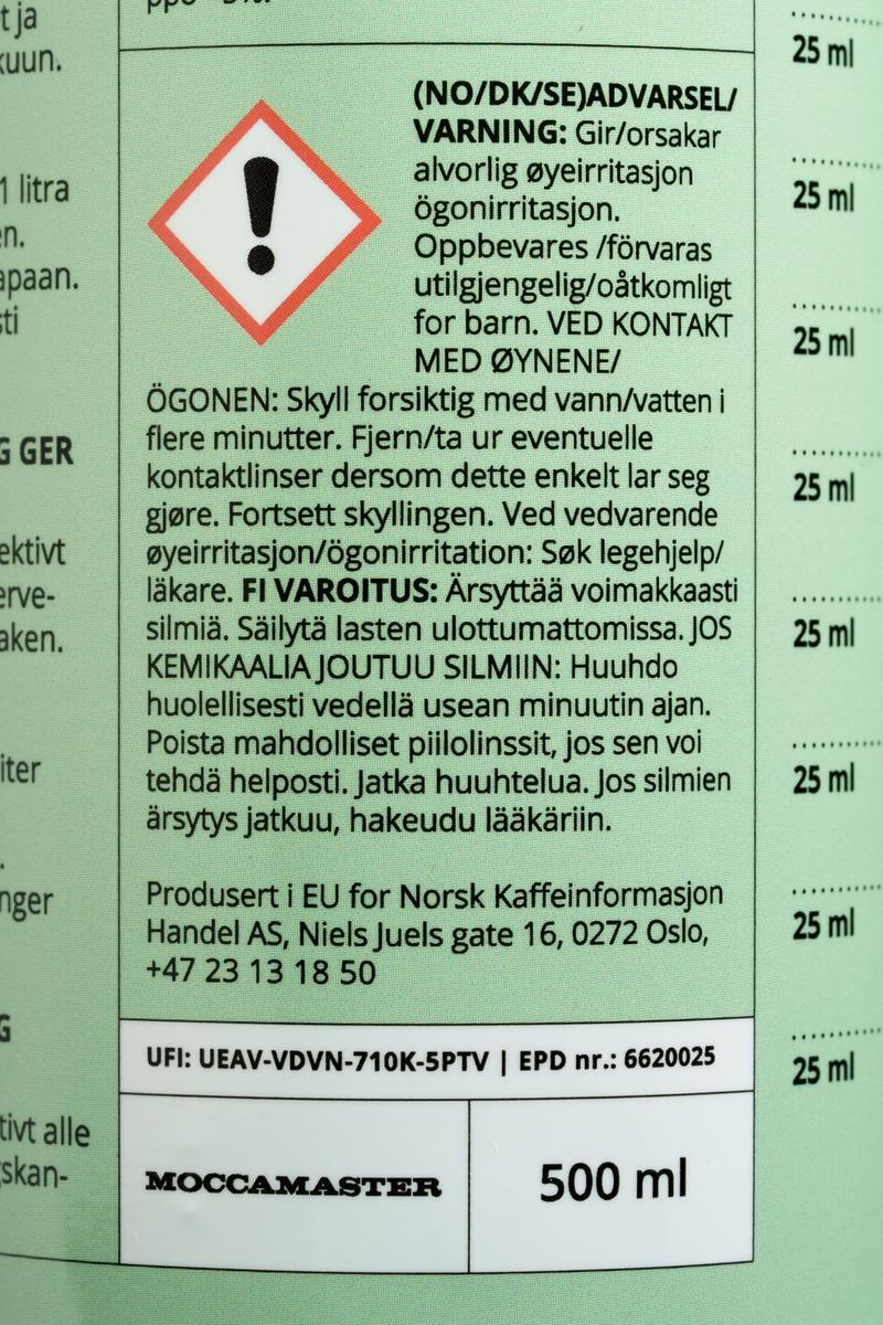Moccamaster Cleaning Aid puhdistusaine, 0,5 L