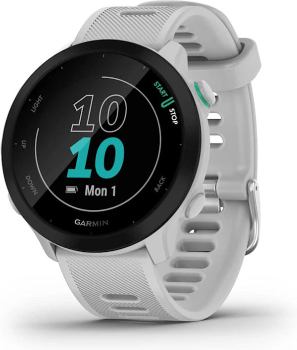 Garmin Forerunner 55 GPS-juoksukello, 42 mm, valkoinen