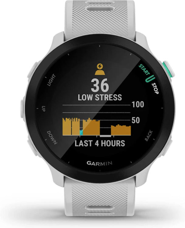 Garmin Forerunner 55 GPS-juoksukello, 42 mm, valkoinen