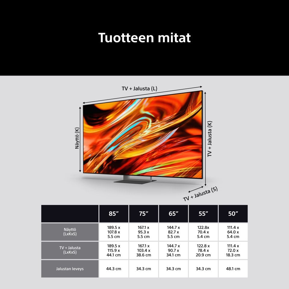 Sony 50" Bravia 7 II – 4K True RGB Google TV
