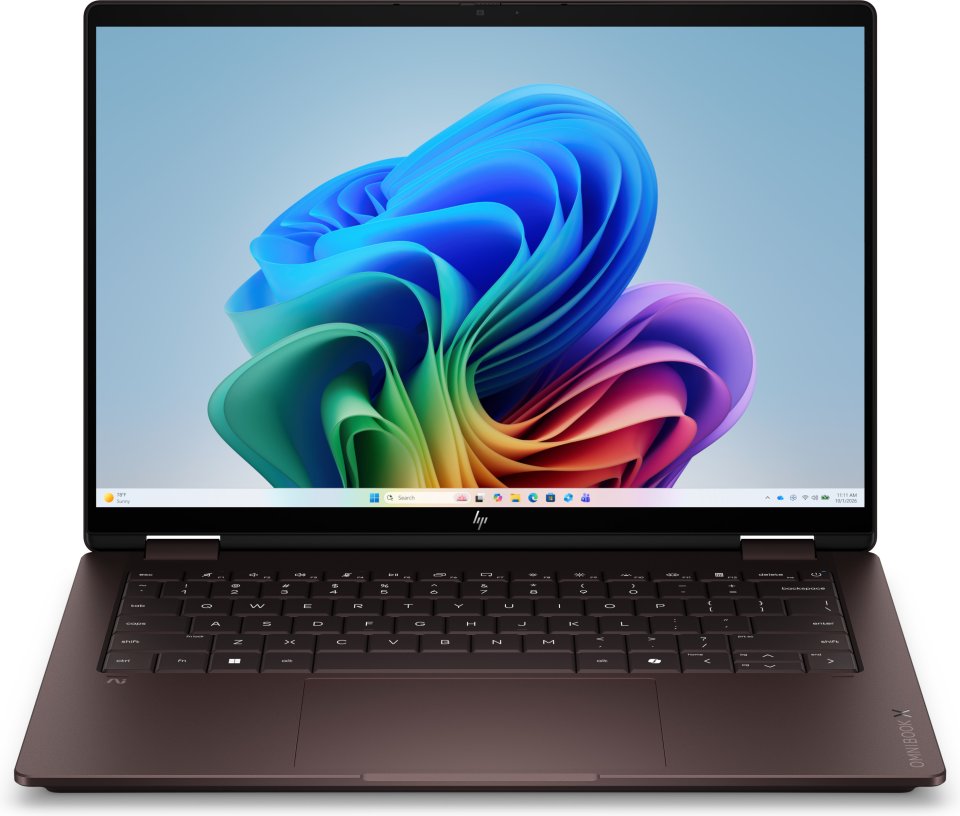 HP OmniBook X Flip AI 14-kc0002nox 14" kannettava, ruskea, Windows 11 Home  (D6QF6EA)