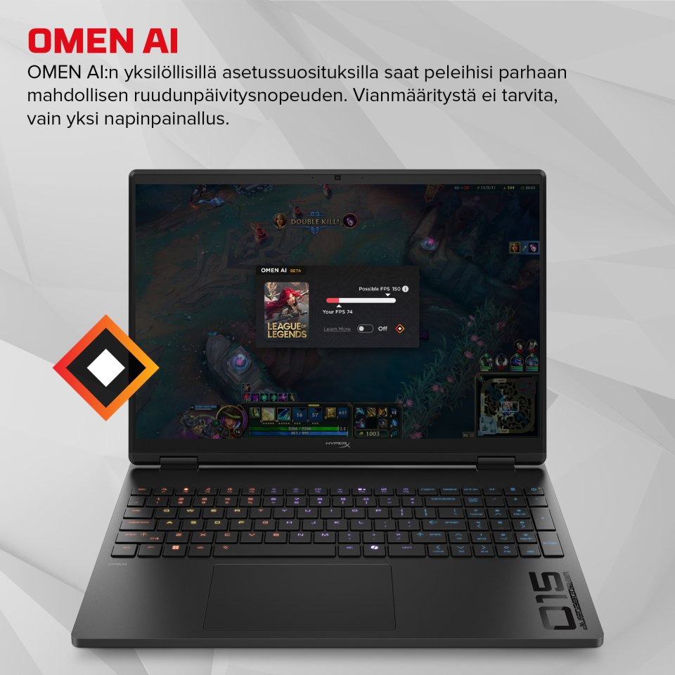 HyperX OMEN 15-ga0000no 15,3" pelikannettava, musta, Windows 11 Home (D30N9EA)