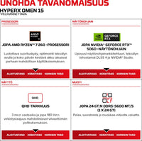 HyperX OMEN 15-gb0018no 15.3" pelikannettava (D30NDEA), Windows 11