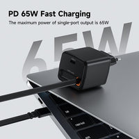 FoneKit GaN PD 65W USB-C laturi sisäänvedettävällä kaapelilla, musta – kuva 7
