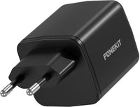 FoneKit GaN PD 65W USB-C laturi sisäänvedettävällä kaapelilla, musta – kuva 4