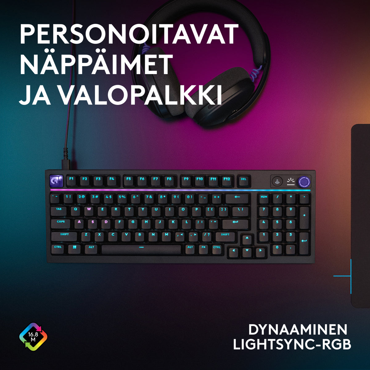 Logitech G316 X 98 pelinäppäimistö, musta – kuva 9