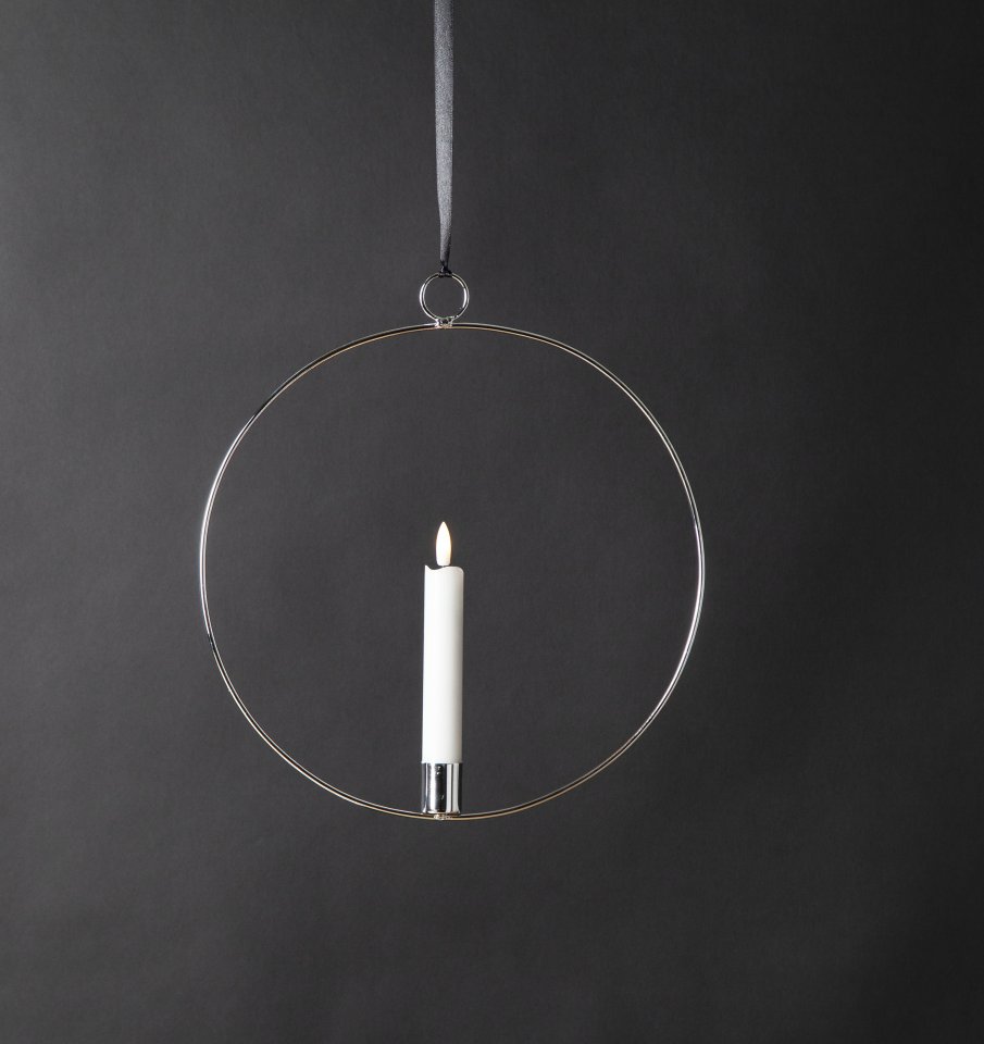 Star Trading Flamme Ring LED-kynttiläkoriste, hopea