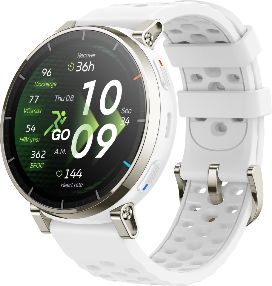 Amazfit Active 3 Premium urheilukello, Aero White