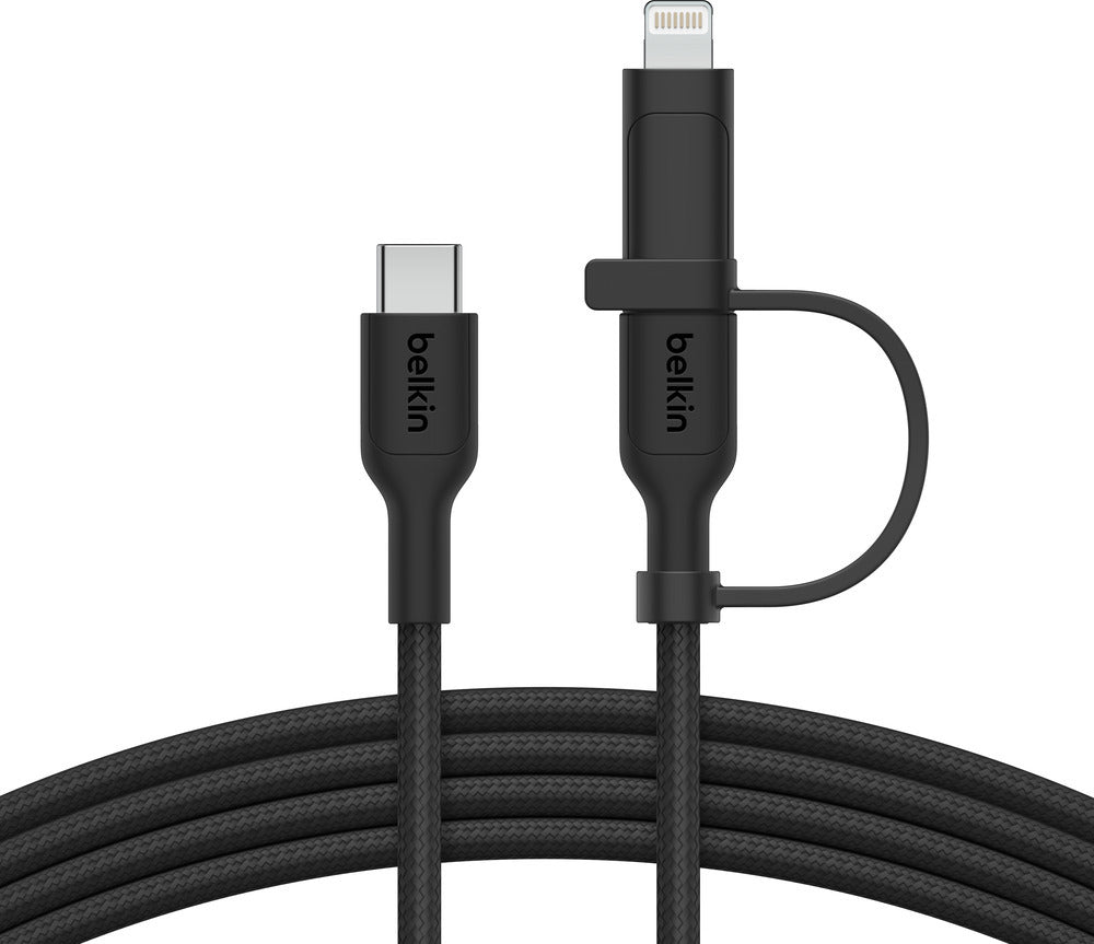 Belkin 2-in-1 USB-C + Lightning kaapeli, musta – kuva 3
