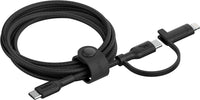 Belkin 2-in-1 USB-C + Lightning kaapeli, musta – kuva 1