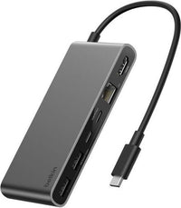 Belkin Connect 8-in-1 USB-C Hub kahdella USB-C-portilla, hopea – kuva 2