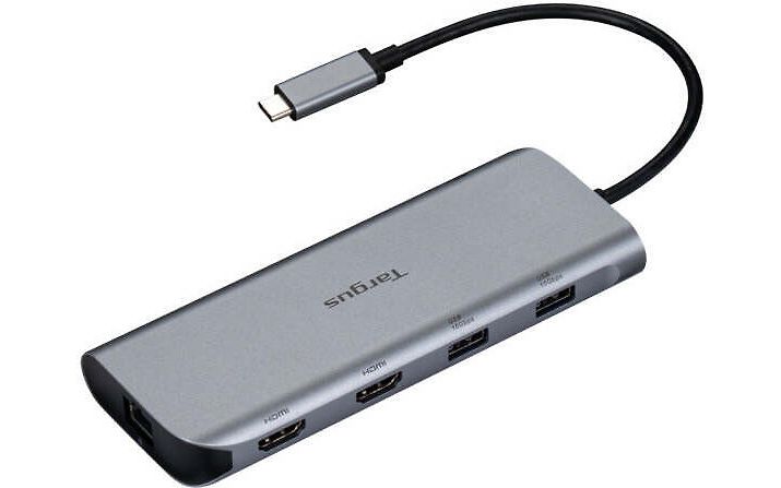 Targus USB-C Dual Video 140W Pass-Thru telakka / USB-hubi