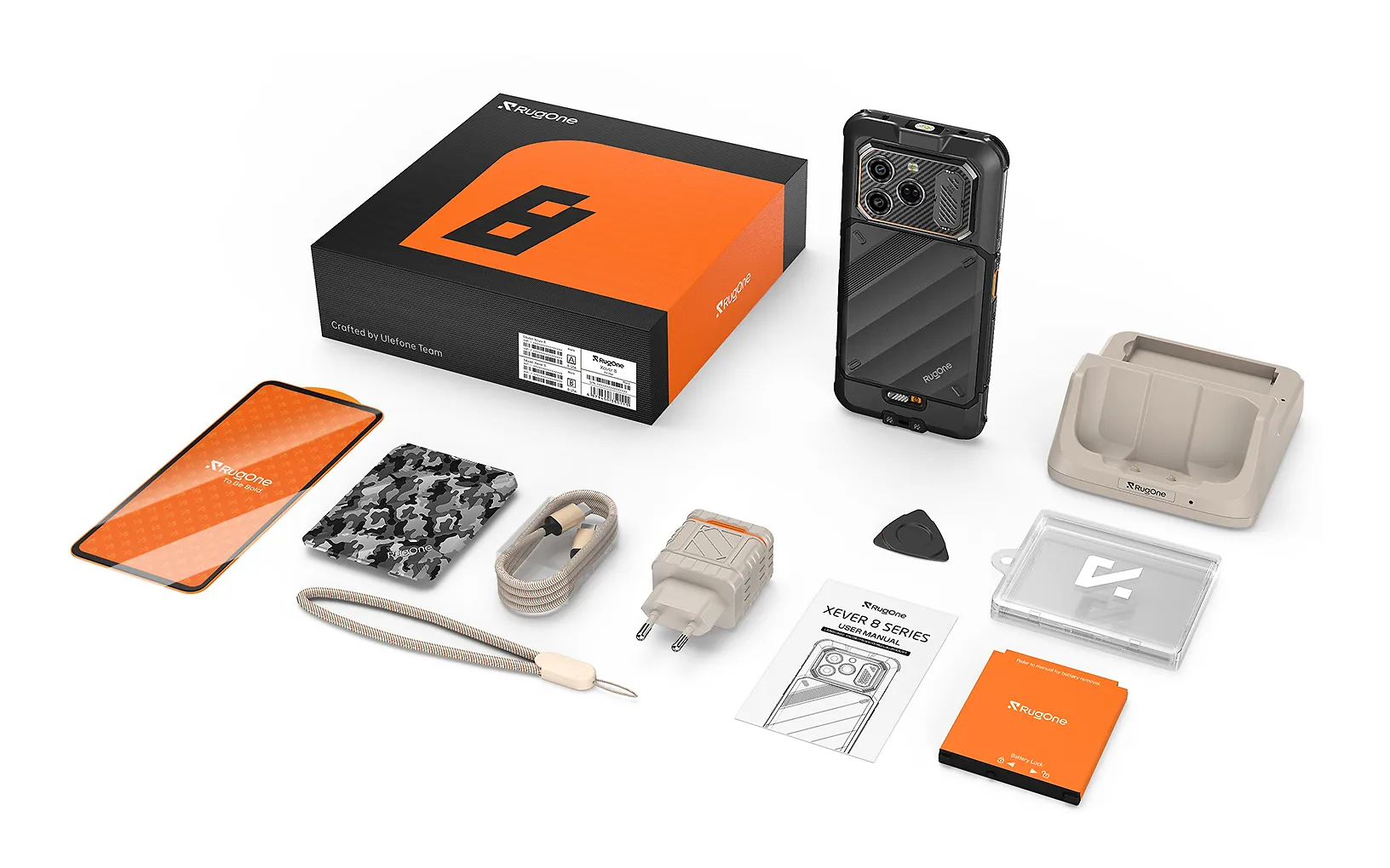 Ulefone RugOne Xever 8 älypuhelin, 8 + 256 Gt, musta