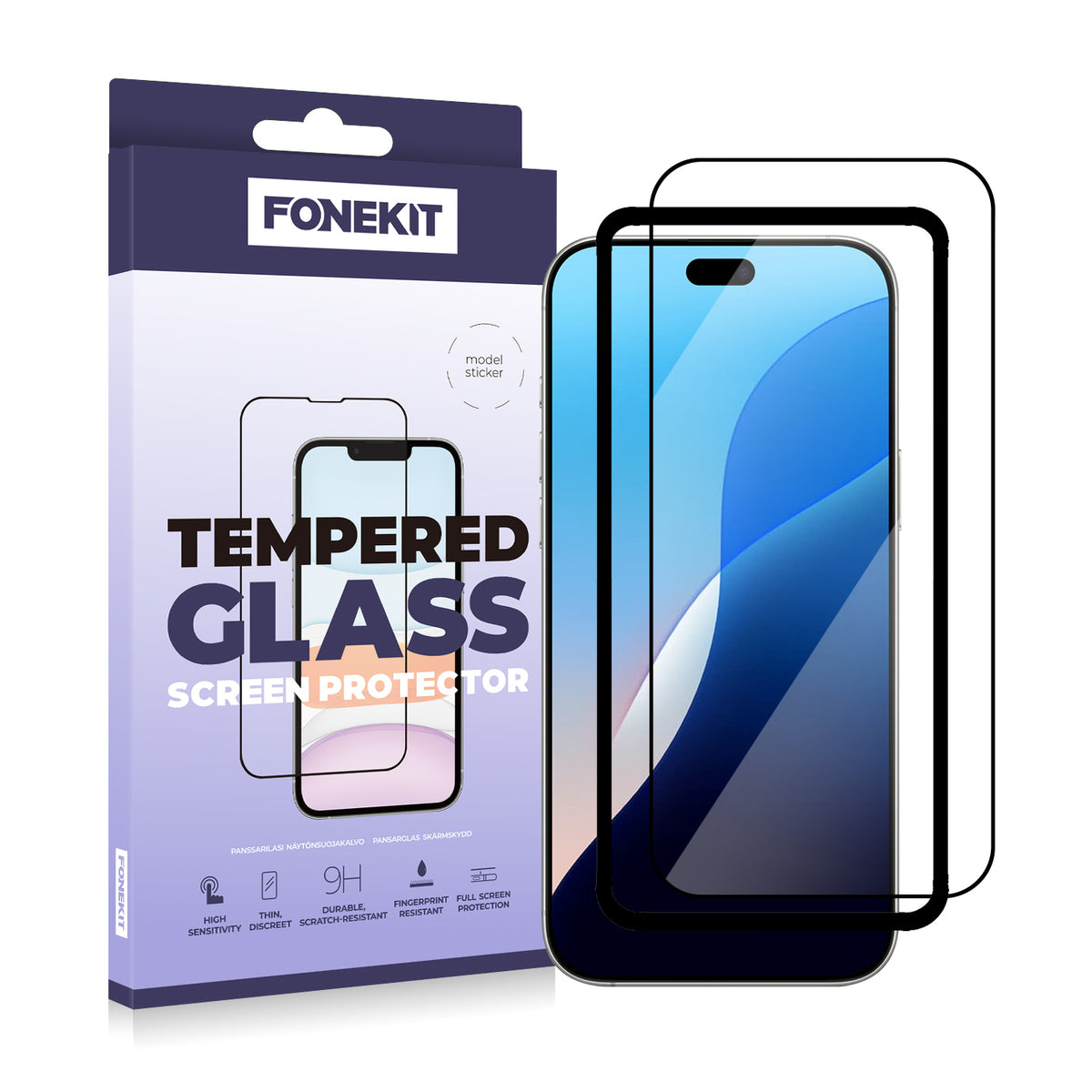 FoneKit Full Cover panssarilasi, iPhone 18 Pro / 17 Pro – kuva 1